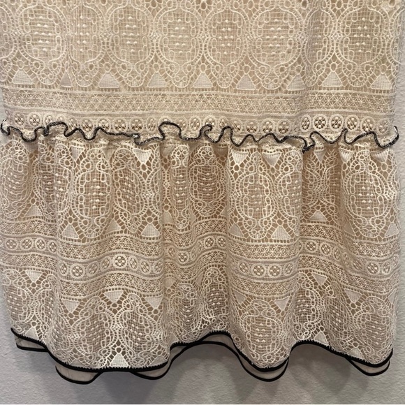 Anthropologie Adelyn Rae Marissa Lace Flounce Dress in Ivory - Picture 5 of 12